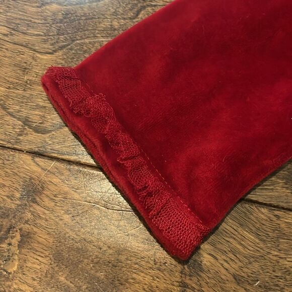 Naartjie Red Velvet Floral appliqué Faux wrap Dress, size 12-18 months - Picture 4 of 9